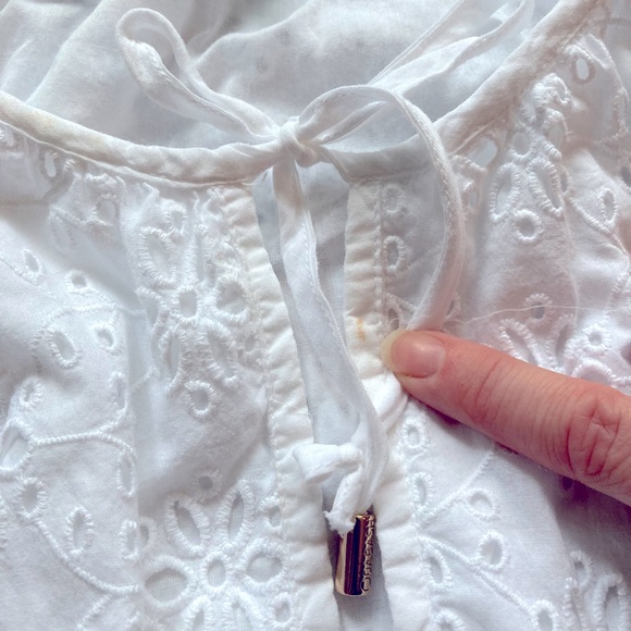 Melissa Odabash Keri Cover-Up Eyelet Mini Dress White Small - Picture 3 of 6